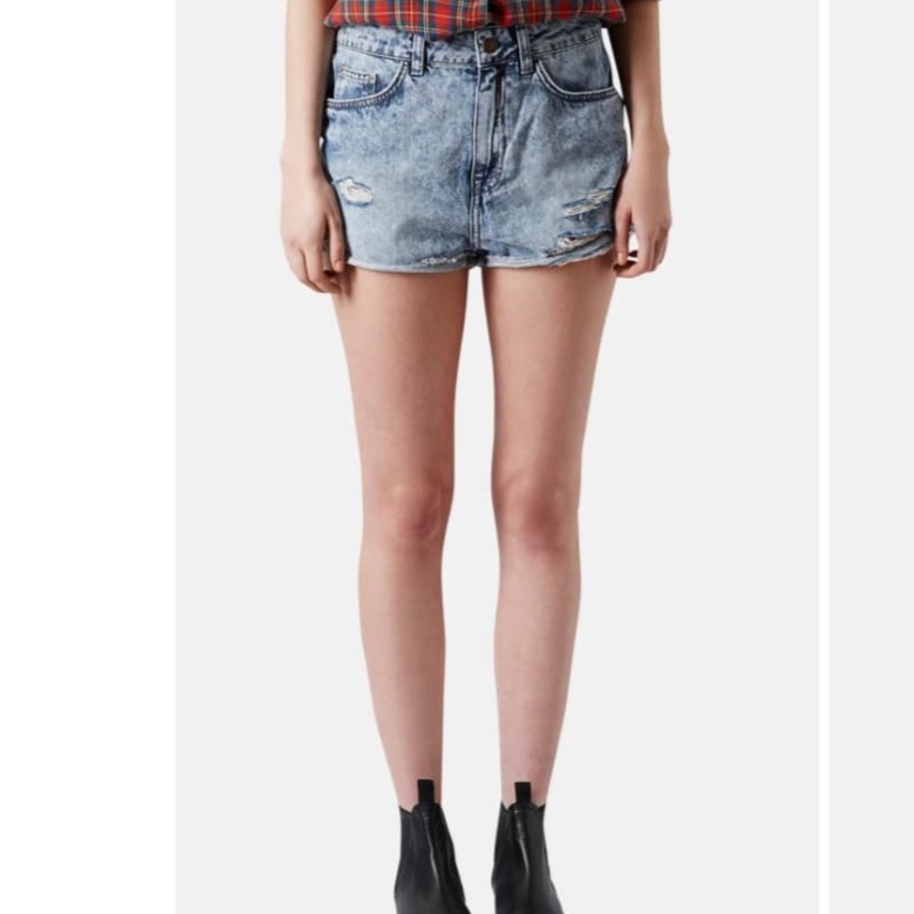 Top Shop Moto Hallie  High waisted Shorts sz 6